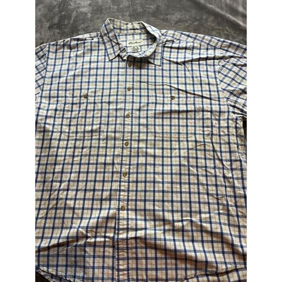 Eddie Bauer Men's XL Button Shirt Short Sleeve Plaid Multicolor - Picture 1 of 6